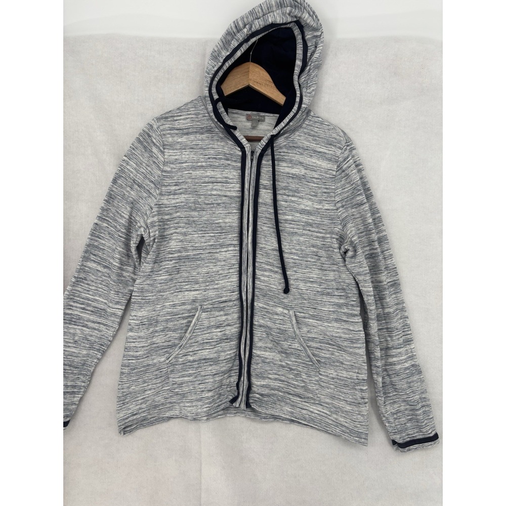 Talbots Full Zip Up Hoodie Jacket Womens Large Outerwear Gray Activewear Yoga